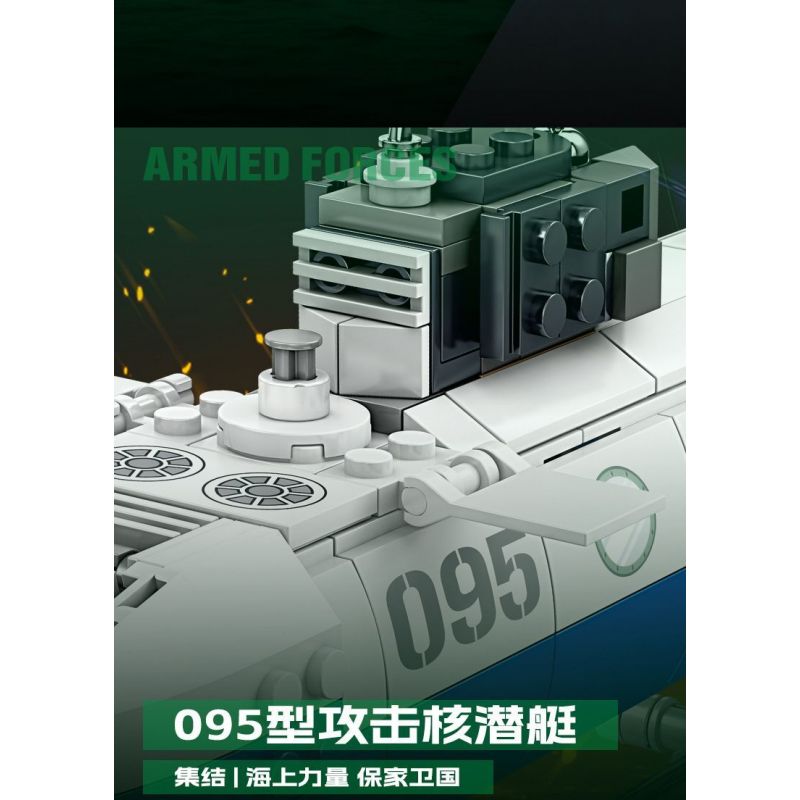 Kazi KY84162 84162 non  ĐẠI BÀNG SỨC MẠNH QUỐC GIA MỚI TÀU NGẦM TẤN CÔNG HẠT NHÂN TYPE 095 bộ đồ chơi xếp lắp ráp ghép mô hình Military Army ALL MILITARY FORCES ARE DEPLOYED Quân Sự Bộ Đội 329 khối