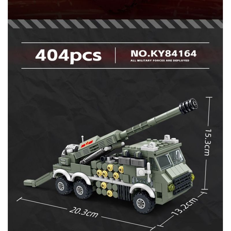 Kazi KY84164 84164 non  NATIONAL POWER EAGLE MỚI LỰU PHÁO GẮN TRÊN XE 155 MM bộ đồ chơi xếp lắp ráp ghép mô hình Military Army ALL MILITARY FORCES ARE DEPLOYED Quân Sự Bộ Đội 404 khối