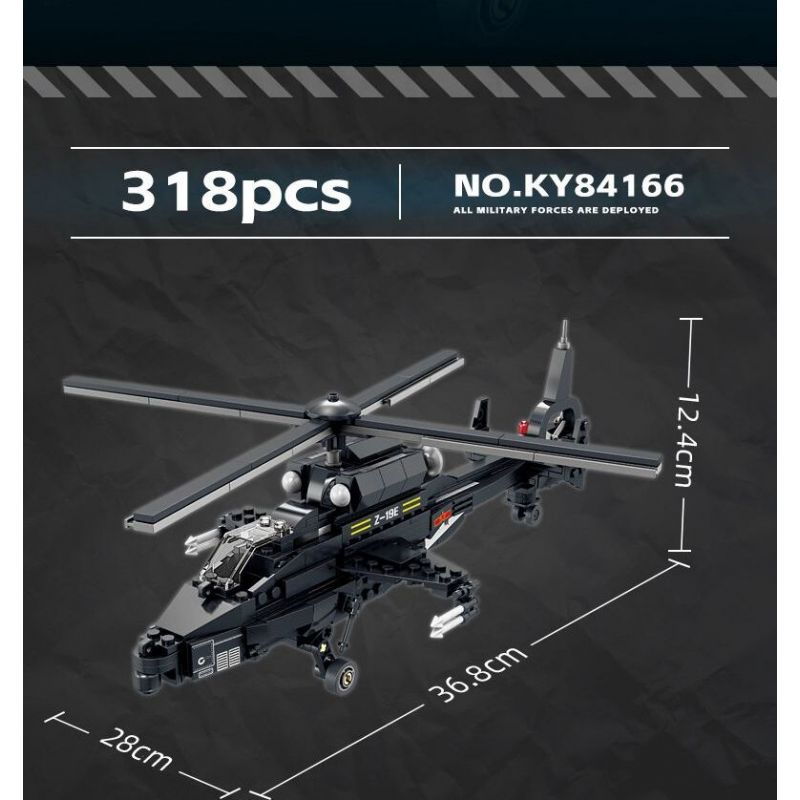 Kazi KY84166 84166 non  ĐẠI BÀNG SỨC MẠNH QUỐC GIA MỚI TRỰC THĂNG VŨ TRANG WUZHI-19 bộ đồ chơi xếp lắp ráp ghép mô hình Military Army ALL MILITARY FORCES ARE DEPLOYED Quân Sự Bộ Đội 318 khối
