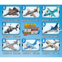 MINGDI LEIBAO K0510 0510 non  TỔ HỢP MÁY BAY MÔ HÌNH MECHA 8 CỦA ĐỘI VŨ TRANG bộ đồ chơi xếp lắp ráp ghép mô hình Military Army ARMED FORCES Quân Sự Bộ Đội 978 khối