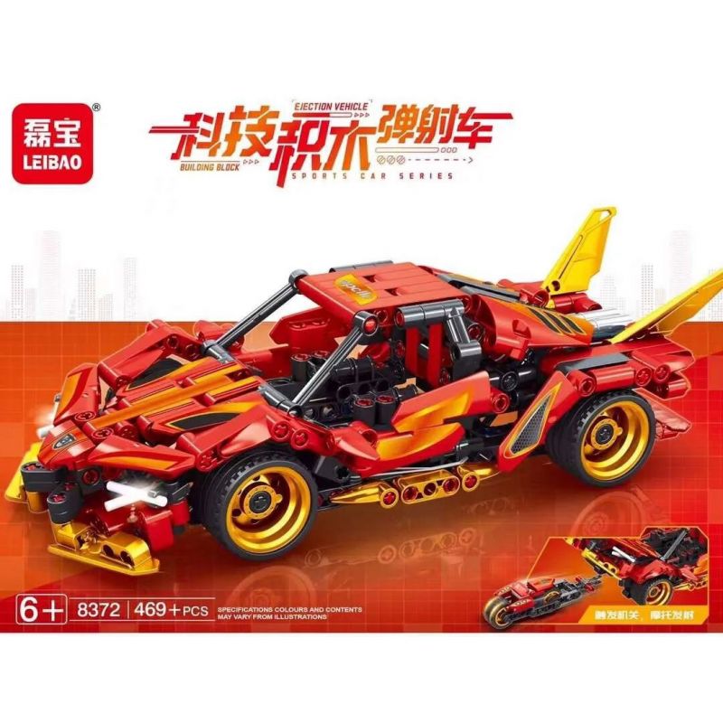 LEIBAO 8372 non  XE PHÓNG CÔNG NGHỆ bộ đồ chơi xếp lắp ráp ghép mô hình  Kỹ Thuật Công Nghệ Cao Mô Hình Phương Tiện 469 khối