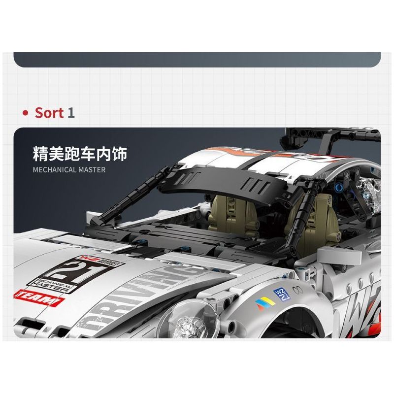 IM.MASTER QIHUI 9821 non  BẬC THẦY MÁY MÓC XE THỂ THAO PORSCHE tỷ lệ 1:10 bộ đồ chơi xếp lắp ráp ghép mô hình  Kỹ Thuật Công Nghệ Cao Mô Hình Phương Tiện 1861 khối