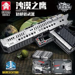 LE YI 88063 non  VŨ KHÍ NÒNG NGẮN DESERT EAGLE bộ đồ chơi xếp lắp ráp ghép mô hình Military Army Quân Sự Bộ Đội 408 khối