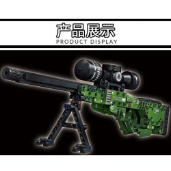 LE YI 88075 non  SÚNG BẮN TỈA AWM bộ đồ chơi xếp lắp ráp ghép mô hình Military Army AWM SNIPING RIFLE Quân Sự Bộ Đội 402 khối
