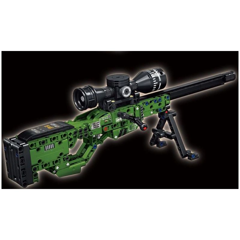LE YI 88075 non  SÚNG BẮN TỈA AWM bộ đồ chơi xếp lắp ráp ghép mô hình Military Army AWM SNIPING RIFLE Quân Sự Bộ Đội 402 khối