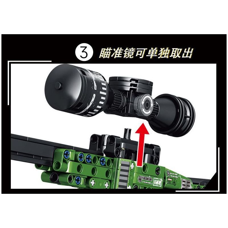 LE YI 88075 non  SÚNG BẮN TỈA AWM bộ đồ chơi xếp lắp ráp ghép mô hình Military Army AWM SNIPING RIFLE Quân Sự Bộ Đội 402 khối