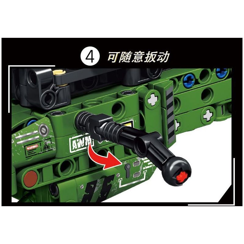 LE YI 88075 non  SÚNG BẮN TỈA AWM bộ đồ chơi xếp lắp ráp ghép mô hình Military Army AWM SNIPING RIFLE Quân Sự Bộ Đội 402 khối