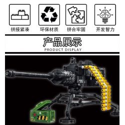 LE YI 88076 non  SÚNG MÁY HẠNG NẶNG BROWNING M2 bộ đồ chơi xếp lắp ráp ghép mô hình Military Army HEAVY MACHINE GUN Quân Sự Bộ Đội 425 khối