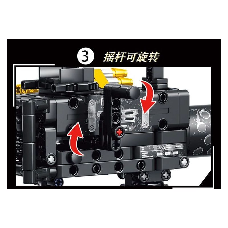 LE YI 88076 non  SÚNG MÁY HẠNG NẶNG BROWNING M2 bộ đồ chơi xếp lắp ráp ghép mô hình Military Army HEAVY MACHINE GUN Quân Sự Bộ Đội 425 khối