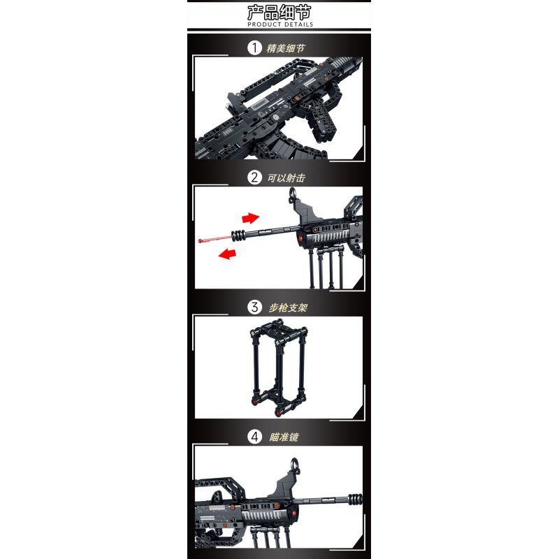 LE YI 81039 non  SÚNG TRƯỜNG KIỂU 95 bộ đồ chơi xếp lắp ráp ghép mô hình Military Army Quân Sự Bộ Đội 526 khối