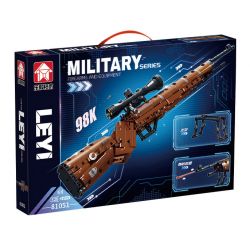 LE YI 81051 non  SÚNG TRƯỜNG 98K bộ đồ chơi xếp lắp ráp ghép mô hình Military Army Quân Sự Bộ Đội 528 khối