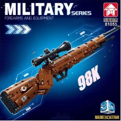 LE YI 81051 non  SÚNG TRƯỜNG 98K bộ đồ chơi xếp lắp ráp ghép mô hình Military Army Quân Sự Bộ Đội 528 khối