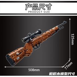 LE YI 81051 non  SÚNG TRƯỜNG 98K bộ đồ chơi xếp lắp ráp ghép mô hình Military Army Quân Sự Bộ Đội 528 khối