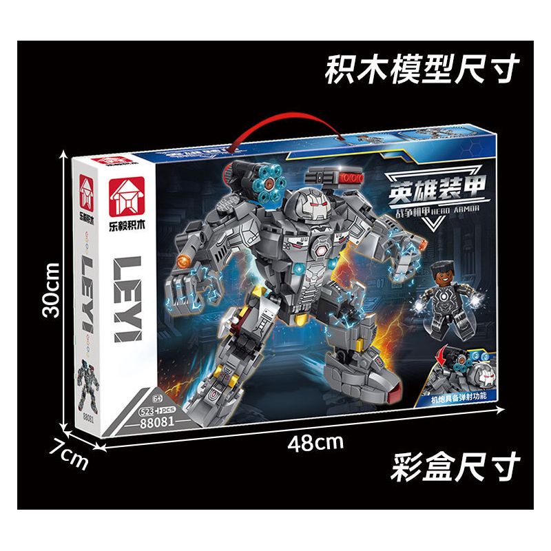 LE YI 88081 non  ÁO GIÁP ANH HÙNG bộ đồ chơi xếp lắp ráp ghép mô hình Super Heroes Siêu Nhân Anh Hùng 523 khối