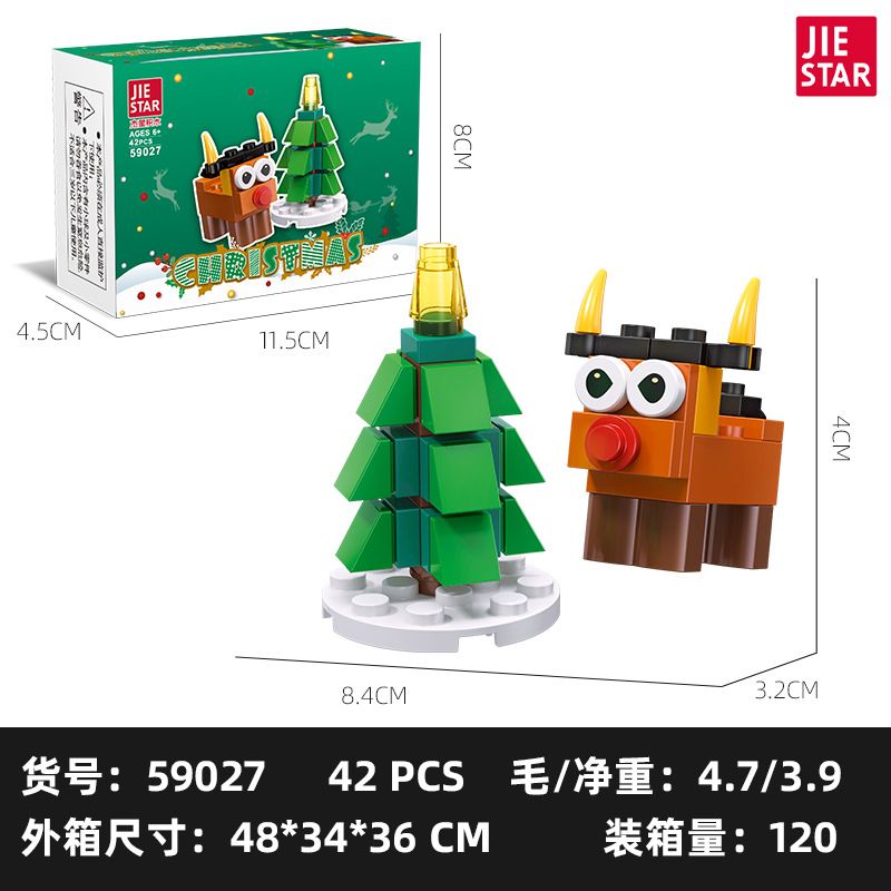 JIESTAR 59028 59029 59030 59031 59032 59033 59034 59035 59036 59037 59038 59039 59040 59041 59042 59043 59044 59045 59046 59023 59024 59025 59026 59027 non  QUÀ GIÁNG SINH bộ đồ chơi xếp lắp ráp ghép mô hình Creator MERRY CHRISTMAS Sáng Tạo 38 khối