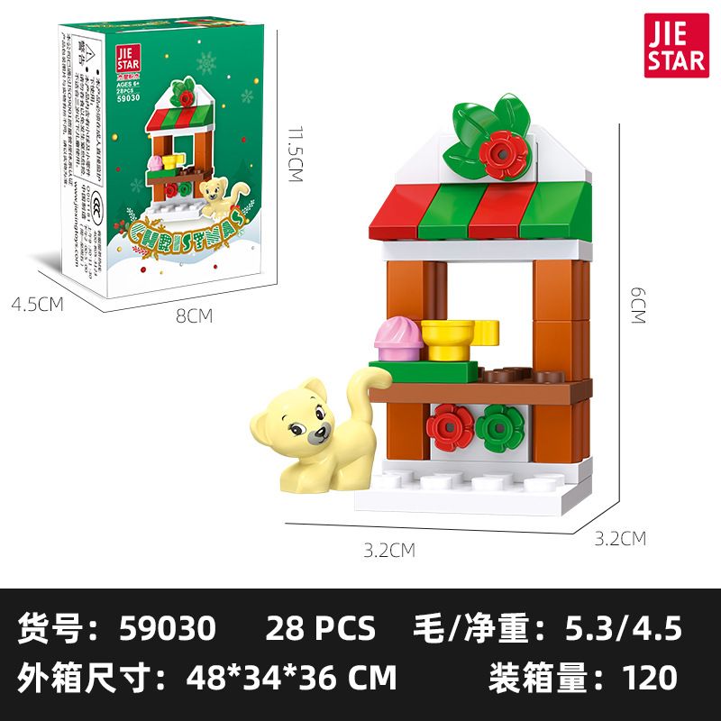 JIESTAR 59028 59029 59030 59031 59032 59033 59034 59035 59036 59037 59038 59039 59040 59041 59042 59043 59044 59045 59046 59023 59024 59025 59026 59027 non  QUÀ GIÁNG SINH bộ đồ chơi xếp lắp ráp ghép mô hình Creator MERRY CHRISTMAS Sáng Tạo 38 khối