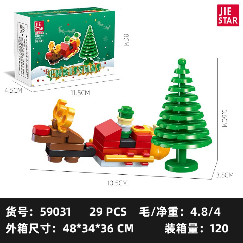 JIESTAR 59028 59029 59030 59031 59032 59033 59034 59035 59036 59037 59038 59039 59040 59041 59042 59043 59044 59045 59046 59023 59024 59025 59026 59027 non  QUÀ GIÁNG SINH bộ đồ chơi xếp lắp ráp ghép mô hình Creator MERRY CHRISTMAS Sáng Tạo 38 khối