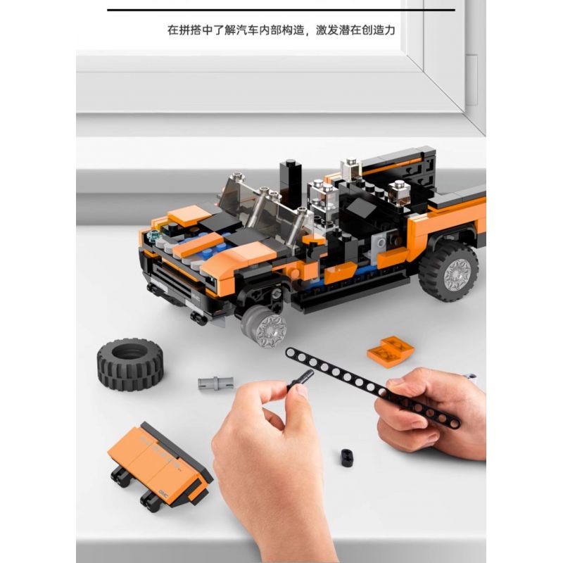 RASTAR 93700 non  XE BÁN TẢI HUMMER EV tỷ lệ 1:30 bộ đồ chơi xếp lắp ráp ghép mô hình Racers HUMMER EV PICKUP Đua Tốc Độ 431 khối