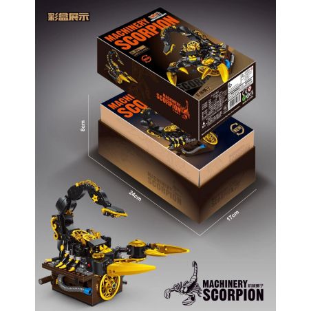 SMALL ANGLE JD014 non  BỌ CẠP CƠ KHÍ bộ đồ chơi xếp lắp ráp ghép mô hình MACHINERY SCORPION 468 khối