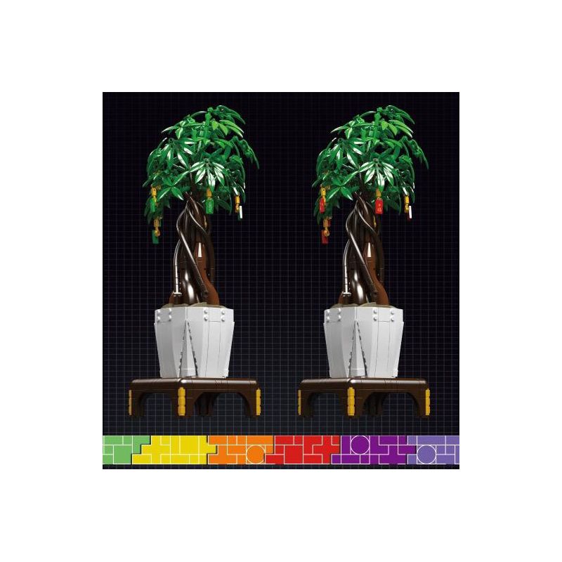 MouldKing 10063 10063S Mould King 10063 10063S non  THẾ GIỚI HOA CÂY TIỀN bộ đồ chơi xếp lắp ráp ghép mô hình Creator MONEY TREE Sáng Tạo 815 khối