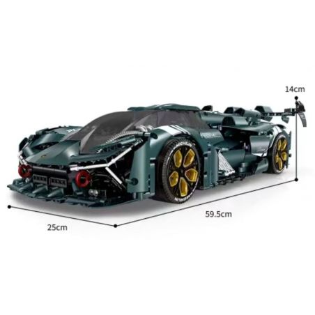 GULY 10611 LEIMAO H1124 1124 10711 non  XE Ý TƯỞNG LAMBORGHINI TERZO MILLENNIUM MATT GRAPHITE GREEN tỷ lệ 1:8 bộ đồ chơi xếp lắp ráp ghép mô hình Creator LAMBORGHINI TERZO MILLENNIO Sáng Tạo 3466 khối