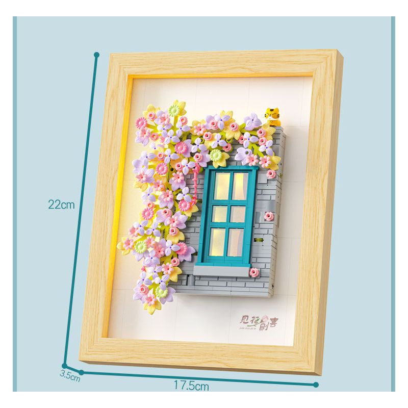 WEILE CHUANGXIANG 6015 non  HẠNH PHÚC KHI ĐƯỢC NGẮM HOA bộ đồ chơi xếp lắp ráp ghép mô hình Arts & Crafts 526 khối