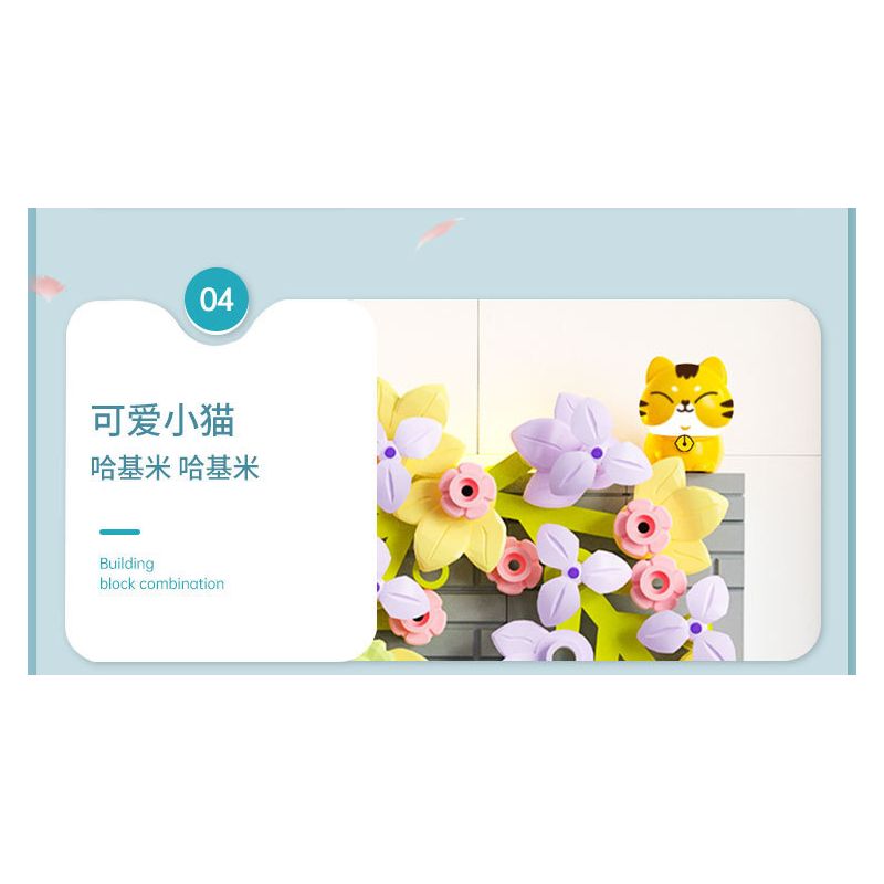 WEILE CHUANGXIANG 6015 non  HẠNH PHÚC KHI ĐƯỢC NGẮM HOA bộ đồ chơi xếp lắp ráp ghép mô hình Arts & Crafts 526 khối