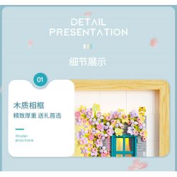 WEILE CHUANGXIANG 6015 non  HẠNH PHÚC KHI ĐƯỢC NGẮM HOA bộ đồ chơi xếp lắp ráp ghép mô hình Arts & Crafts 526 khối