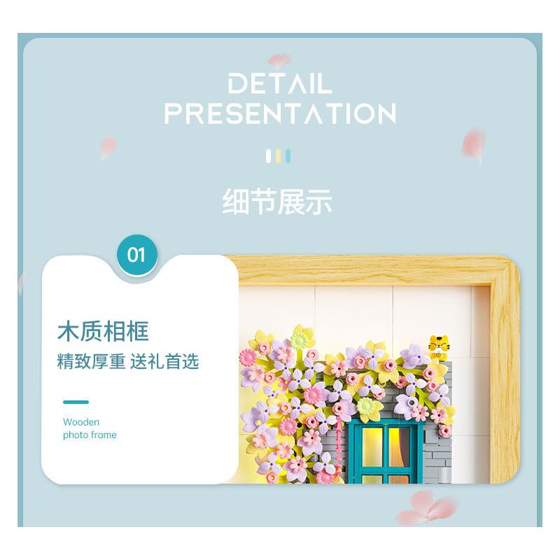 WEILE CHUANGXIANG 6015 non  HẠNH PHÚC KHI ĐƯỢC NGẮM HOA bộ đồ chơi xếp lắp ráp ghép mô hình Arts & Crafts 526 khối