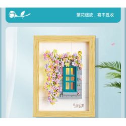 WEILE CHUANGXIANG 6015 non  HẠNH PHÚC KHI ĐƯỢC NGẮM HOA bộ đồ chơi xếp lắp ráp ghép mô hình Arts & Crafts 526 khối