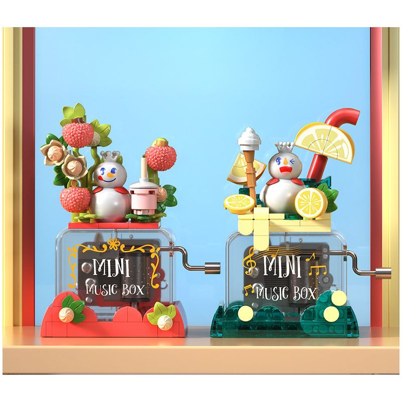 JAKI XWZB-23082 23082 XWZB23082 non  HỘP NHẠC TUYẾT CHANH bộ đồ chơi xếp lắp ráp ghép mô hình