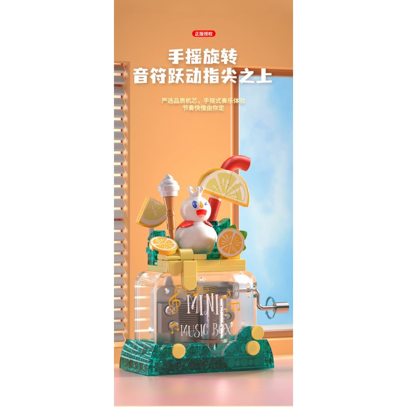 JAKI XWZB-23082 23082 XWZB23082 non  HỘP NHẠC TUYẾT CHANH bộ đồ chơi xếp lắp ráp ghép mô hình