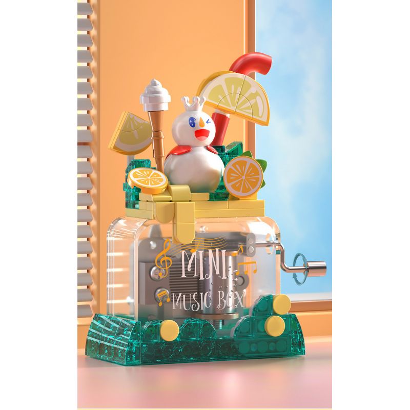 JAKI XWZB-23082 23082 XWZB23082 non  HỘP NHẠC TUYẾT CHANH bộ đồ chơi xếp lắp ráp ghép mô hình