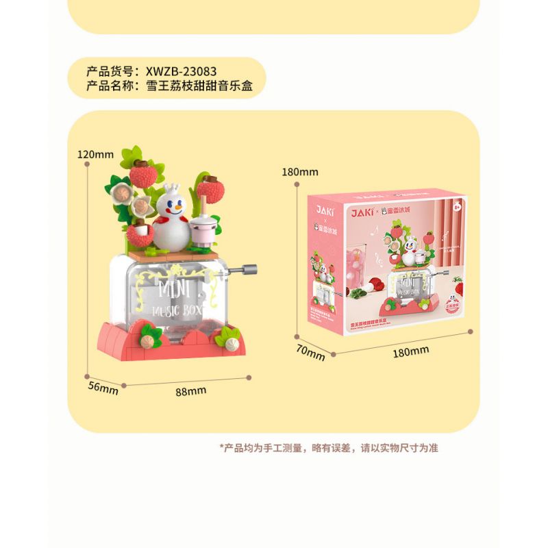 JAKI XWZB-23082 23082 XWZB23082 non  HỘP NHẠC TUYẾT CHANH bộ đồ chơi xếp lắp ráp ghép mô hình