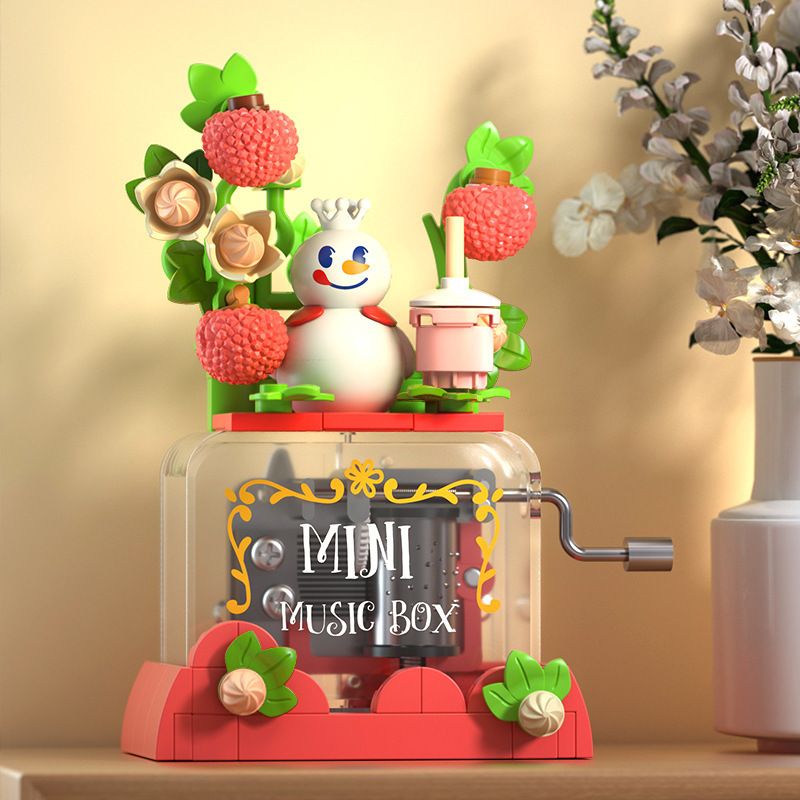 JAKI XWZB-23083 23083 XWZB23083 non  HỘP NHẠC NGỌT NGÀO VẢI THIỀU TUYẾT VUA bộ đồ chơi xếp lắp ráp ghép mô hình