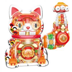 JAKI JK8888-1 8888-1 JK8888-2 8888-2 non  SÁNG TẠO THỜI THƯỢNG MÈO SIÊU MAY MẮN bộ đồ chơi xếp lắp ráp ghép mô hình SUPER LUCKY CAT