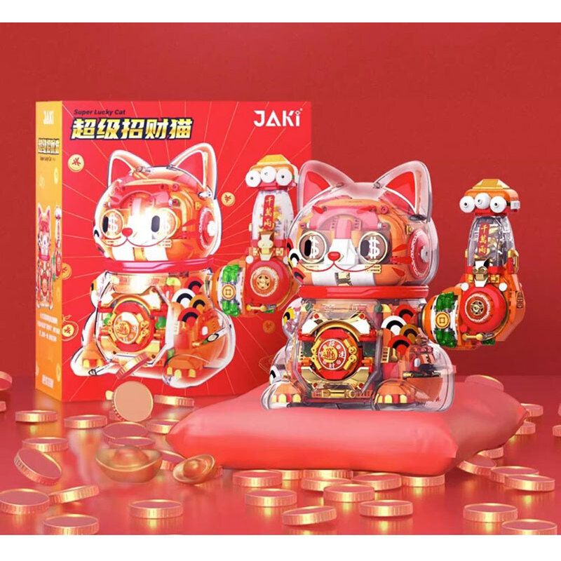 JAKI JK8888-1 8888-1 JK8888-2 8888-2 non  SÁNG TẠO THỜI THƯỢNG MÈO SIÊU MAY MẮN bộ đồ chơi xếp lắp ráp ghép mô hình SUPER LUCKY CAT