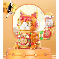 JAKI JK8888-1 8888-1 JK8888-2 8888-2 non  SÁNG TẠO THỜI THƯỢNG MÈO SIÊU MAY MẮN bộ đồ chơi xếp lắp ráp ghép mô hình SUPER LUCKY CAT