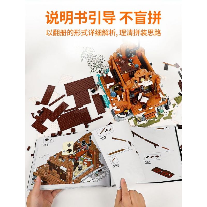 FUNWHOLE F9018 9018 non  NHÀ NGHỈ SĂN BẮN bộ đồ chơi xếp lắp ráp ghép mô hình Creator Sáng Tạo 2036 khối