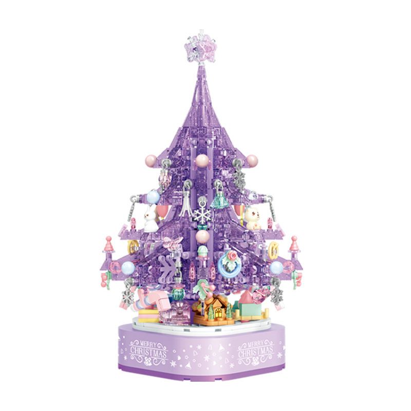 SEMBO 605029 non Lego HỘP NHẠC CÂY THÔNG NOEL GIẢ TƯỞNG bộ đồ chơi xếp lắp ráp ghép mô hình Creator FANTASY CHRISTMAS TREE Sáng Tạo 729 khối