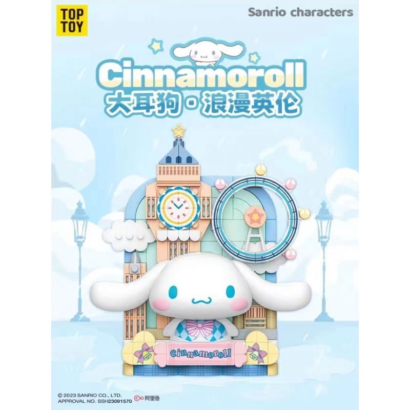 TOP TOY TC1506 1506 non  TRANH SANRIO DU LỊCH VÒNG QUANH THẾ GIỚI CHÚ CHÓ TAI TO NƯỚC LÃNG MẠN bộ đồ chơi xếp lắp ráp ghép mô hình Movie & Game CINNAMOROLL Phim Và Trò Chơi 150 khối