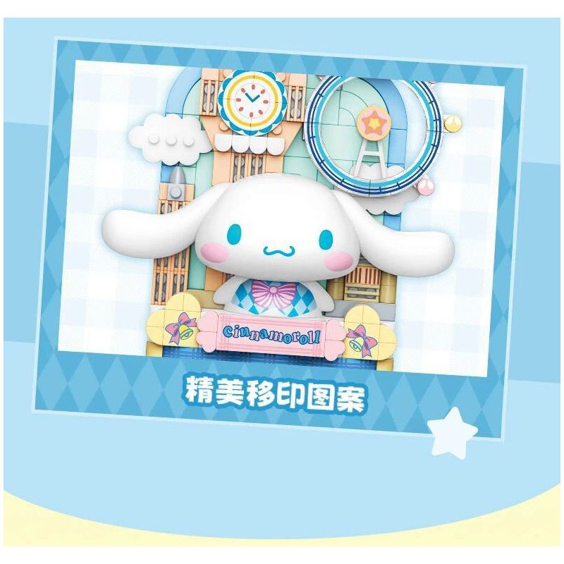 TOP TOY TC1506 1506 non  TRANH SANRIO DU LỊCH VÒNG QUANH THẾ GIỚI CHÚ CHÓ TAI TO NƯỚC LÃNG MẠN bộ đồ chơi xếp lắp ráp ghép mô hình Movie & Game CINNAMOROLL Phim Và Trò Chơi 150 khối