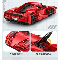 CADA DOUBLEE C51304 51304 non  XE THỂ THAO LƯỠI ĐỎ tỷ lệ 1:14 bộ đồ chơi xếp lắp ráp ghép mô hình  Kỹ Thuật Công Nghệ Cao Mô Hình Phương Tiện 405 khối