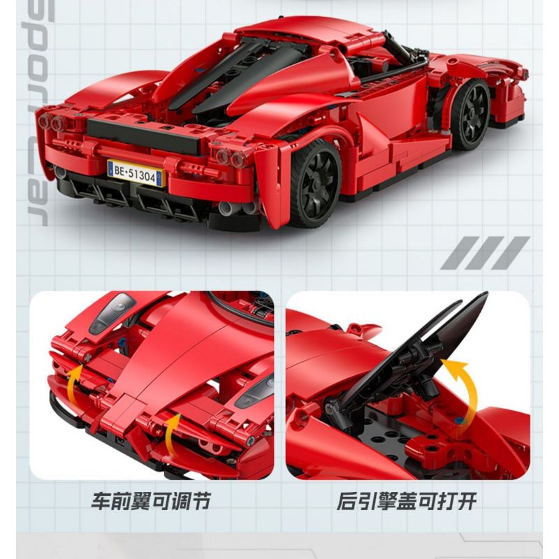 CADA DOUBLEE C51304 51304 non  XE THỂ THAO LƯỠI ĐỎ tỷ lệ 1:14 bộ đồ chơi xếp lắp ráp ghép mô hình  Kỹ Thuật Công Nghệ Cao Mô Hình Phương Tiện 405 khối