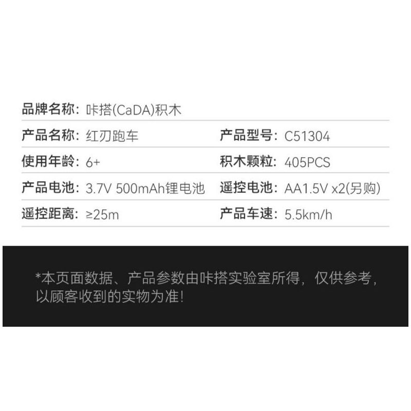 CADA DOUBLEE C51304 51304 non  XE THỂ THAO LƯỠI ĐỎ tỷ lệ 1:14 bộ đồ chơi xếp lắp ráp ghép mô hình  Kỹ Thuật Công Nghệ Cao Mô Hình Phương Tiện 405 khối