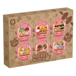 FORANGE FC8288 8288 non  BỘ SƯU TẬP MINI 6 HỘP CƠM TRƯA BÁNH TRÁI CÂY CUỘN ĐỒ ĂN NHANH KIỂU MỸ SUSHI BĂNG CHUYỀN MÌ NƯỚNG MỚI HẠNH NHÂN TẦNG bộ đồ chơi xếp lắp ráp ghép mô hình 843 khối