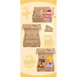 FORANGE FC8288 8288 non  BỘ SƯU TẬP MINI 6 HỘP CƠM TRƯA BÁNH TRÁI CÂY CUỘN ĐỒ ĂN NHANH KIỂU MỸ SUSHI BĂNG CHUYỀN MÌ NƯỚNG MỚI HẠNH NHÂN TẦNG bộ đồ chơi xếp lắp ráp ghép mô hình 843 khối