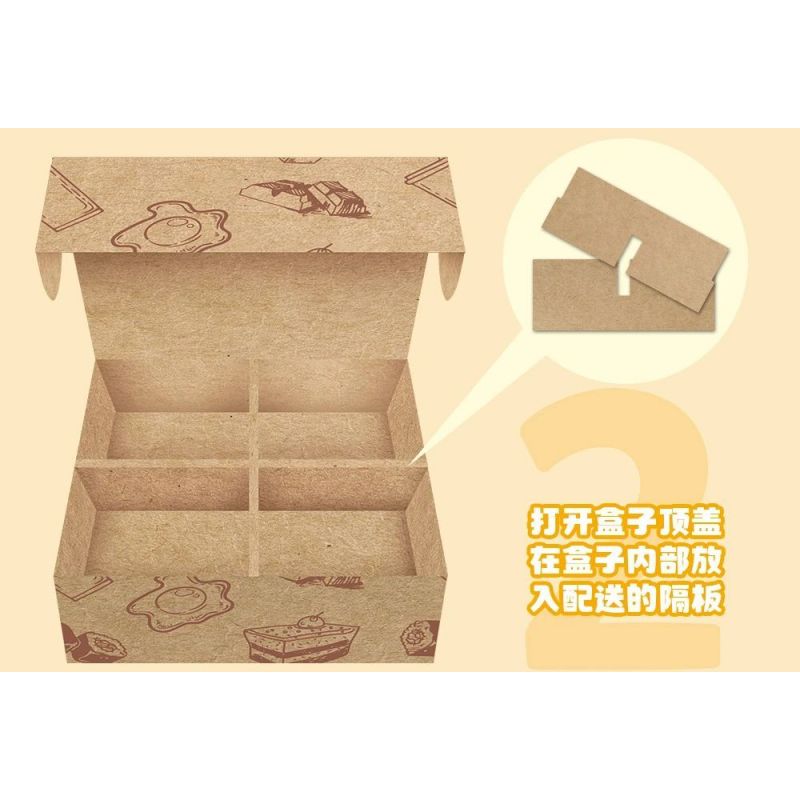 FORANGE FC8288 8288 non  BỘ SƯU TẬP MINI 6 HỘP CƠM TRƯA BÁNH TRÁI CÂY CUỘN ĐỒ ĂN NHANH KIỂU MỸ SUSHI BĂNG CHUYỀN MÌ NƯỚNG MỚI HẠNH NHÂN TẦNG bộ đồ chơi xếp lắp ráp ghép mô hình 843 khối