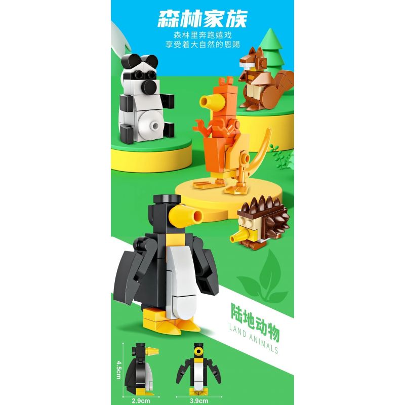 FORANGE FC3864 3864 non  TẤT CẢ TRONG MỘT VƯƠNG QUỐC ĐỘNG VẬT bộ đồ chơi xếp lắp ráp ghép mô hình Creator Sáng Tạo 644 khối