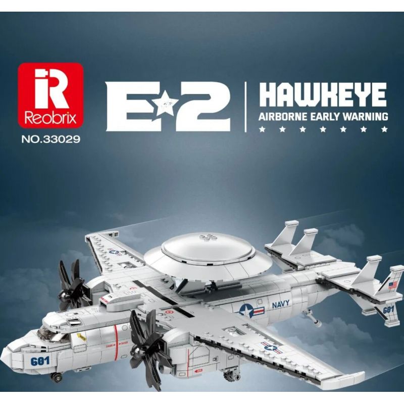 SEMBO 608063 non  MÁY BAY CẢNH BÁO SỚM TRÊN TÀU SÂN E2 bộ đồ chơi xếp lắp ráp ghép mô hình Military Army E2 HAWKEYE AIRBORNE EARLY WARNING Quân Sự Bộ Đội 97 khối